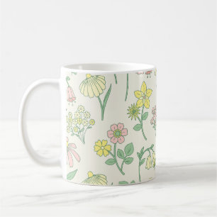 Süßes Pastell-Wildblumenmuster  Kaffeetasse