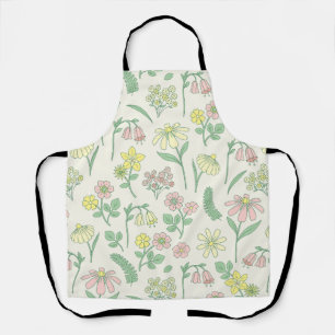 Süßes Pastell-Wildblumenmuster  Schürze