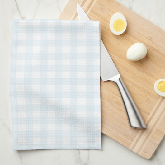Süßes Pastellblau Gingham Geschirrtuch (Viertel Falte)
