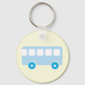 Süßes pastellblaues Schulbus-Symbol Schlüsselanhänger (Rückseite)