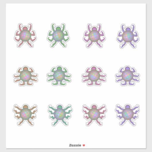 Süßes, pastellfarbenes Alien-Stickerblatt Aufkleber (Blatt)