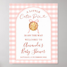 Süßes Pastellrosa Gingham-Baby-Shower-Willkommensg