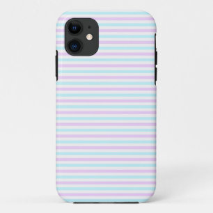 Süßes pastellrosa und teal gestreiftes Mädchenmust Case-Mate iPhone Hülle