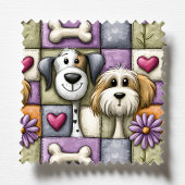 Süßes Patchwork-Hundemuster Haustierfriseur Schürze