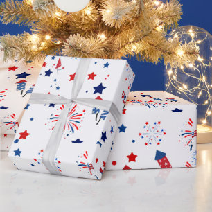 Süßes patriotisches Muster zum 4. Juli Geschenkpapier