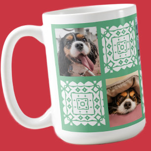 Süßes personalisiertes Foto Grün-Geschenk für Hund Kaffeetasse