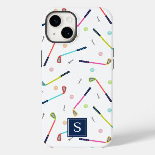 Süßes personalisiertes Monogramm Golf Muster Fraue iPhone 14 Hülle