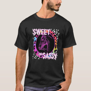 Süßes Pferd 90er Nostalgie Regenbogen Leoparden Dr T-Shirt