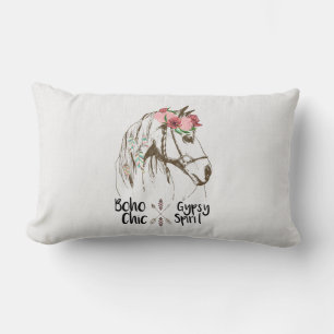 Süßes Pferd Boho Reitsport Weiß Western Land Lendenkissen