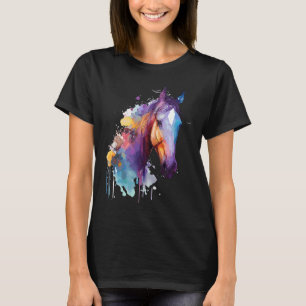 Süßes Pferd Bunt Regenbogenfarben für den Reitspor T-Shirt