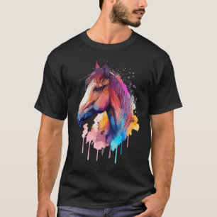 Süßes Pferd Bunt Regenbogenfarben für den Reitspor T-Shirt
