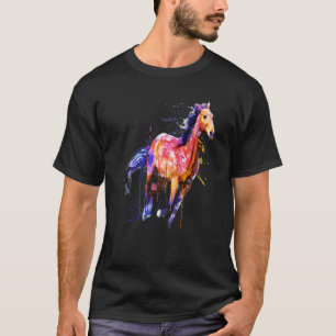 Süßes Pferd für Pferdeliebhaber Bunte Kunst Pferd T-Shirt