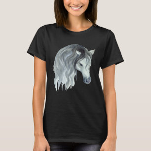 Süßes Pferd Stute Motiv Pferdestall Reiter Fohlen T-Shirt