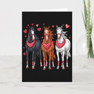 Süßes Pferd Valentinstag Schwarz Klein Uni-Kind Ba Karte