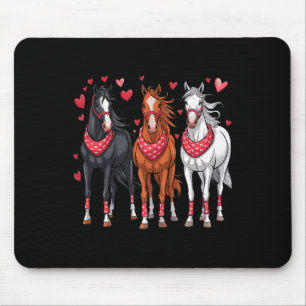 Süßes Pferd Valentinstag Schwarz Klein Uni-Kind Ba Mousepad