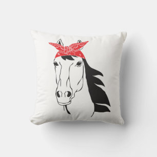 Süßes Pferde-Bandana Country Western Cowgirl Farm Kissen