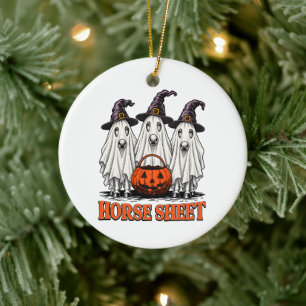 Süßes Pferde-Tuch Gespenst Pferd Gruselig Hallowee Keramik Ornament