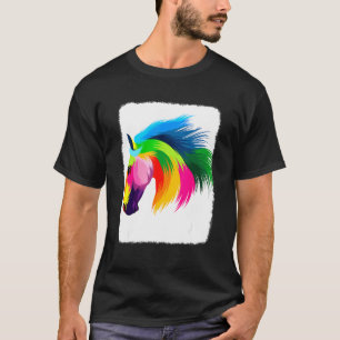 Süßes Pferdekostüm Farbige Grafik Für Pferd Mädche T-Shirt