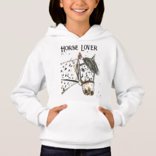Süßes Pferdeliebhaber-Reiter-Cowgirl-Aquarell Hoodie