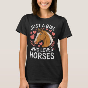 Süßes Pferdemädchen, einfach ein Mädchen, das Pfer T-Shirt