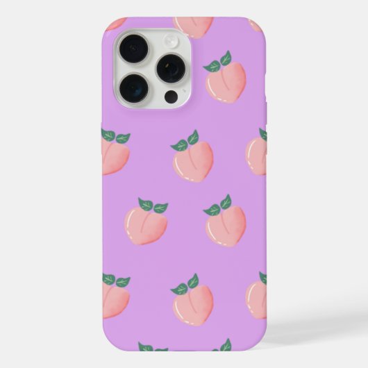 Süßes Pfirsich-Muster-iPhone-15-Pro-Max-Case. iPhone Hülle (Rückseite)