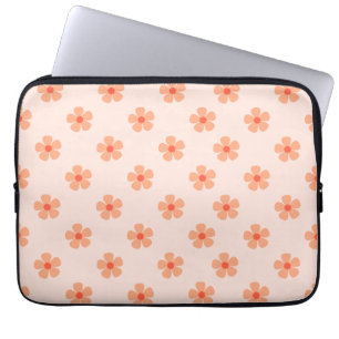 Süßes Pfirsichblütenmuster Minimale Florale Ästhet Laptopschutzhülle