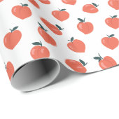 Süßes Pfirsichmuster Geschenkpapier (Rolleneckpunkt)