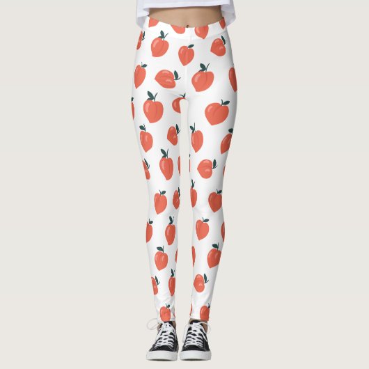 Süßes Pfirsichmuster Leggings (Vorderseite)
