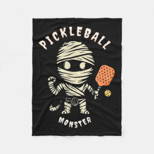 Süßes Pickleball-Monster lustiges Halloween Herbst Fleecedecke