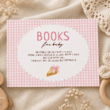Süßes Pie rosa Gingham Baby Shower Bücher für Baby