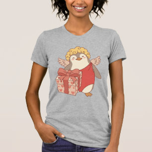 Süßes Pinguin-Cupid-Galentine-T-Shirt - Farbe T-Shirt