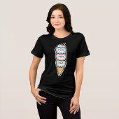 Süßes Pinguin-Eiscreme-Stack-Design Tri-Blend Shirt (Vorderseite voll)