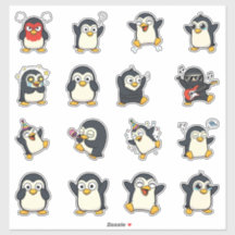 Süßes Pinguin-Emoji-Sticker-Pack