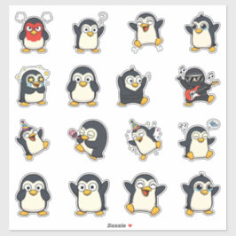 Süßes Pinguin-Emoji-Sticker-Pack Aufkleber