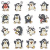 Süßes Pinguin-Emoji-Sticker-Pack Aufkleber (Vorderseite)