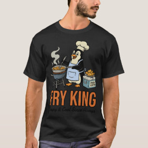 Süßes Pinguin-Koch Frittierkönig-Design T-Shirt