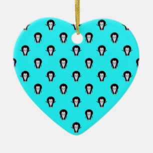 Süßes Pinguin-Muster auf mintgrünem Blauton Keramik Ornament