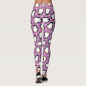 Süßes Pinguin-Muster Lila Muster Leggings (Rückseite)