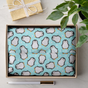 Süßes Pinguin-Muster Türkis-Muster Seidenpapier