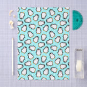 Süßes Pinguin-Muster Türkis-Muster Seidenpapier (Handwerk)