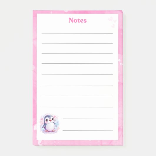 Süßes Pinguin Notizbuch Post-it Klebezettel (Vorderseite)