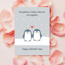 Süßes Pinguin-Paar Hübsche Valentinstag-Liebeskart