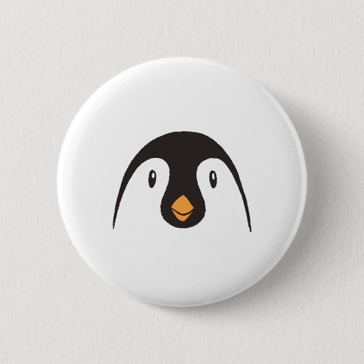 Süßes Pinguingesicht Button (Vorderseite)