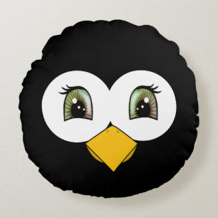 Süßes Pinguingesicht Rundes Kissen