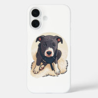Süßes Pitbull-Welpen-Hund-Cartoon-Design