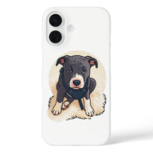 Süßes Pitbull-Welpen-Hund-Cartoon-Design