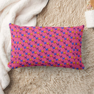 Süßes Pixel-Schmetterlingsmuster mit heißem rosa H Lendenkissen