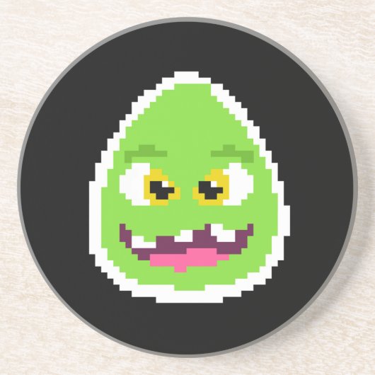 Süßes pixeliges Ei-Monster Getränkeuntersetzer (Vorne)