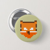 Süßes pixeliges Fuchsgesicht Button (Vorne & Hinten)
