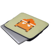 Süßes pixeliges Fuchsgesicht Laptopschutzhülle (Vorne Knopf)